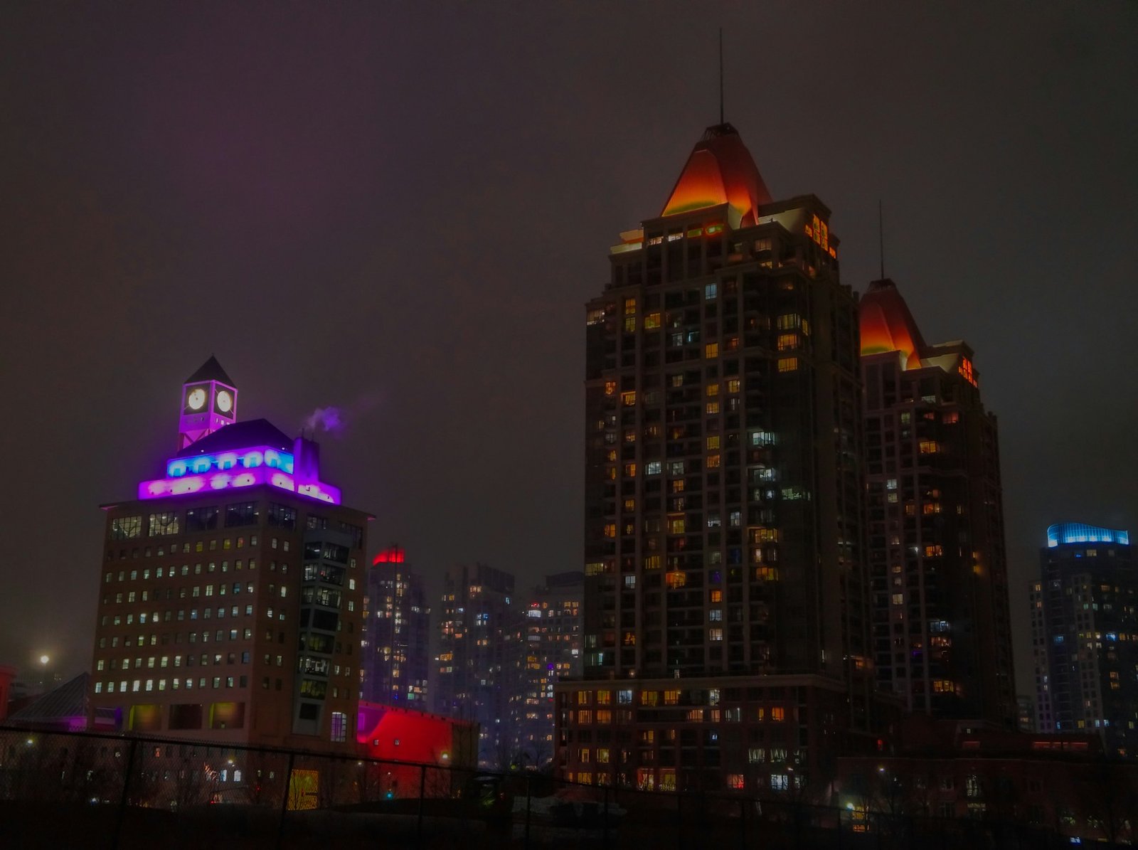Mississauga’s City Centre at night